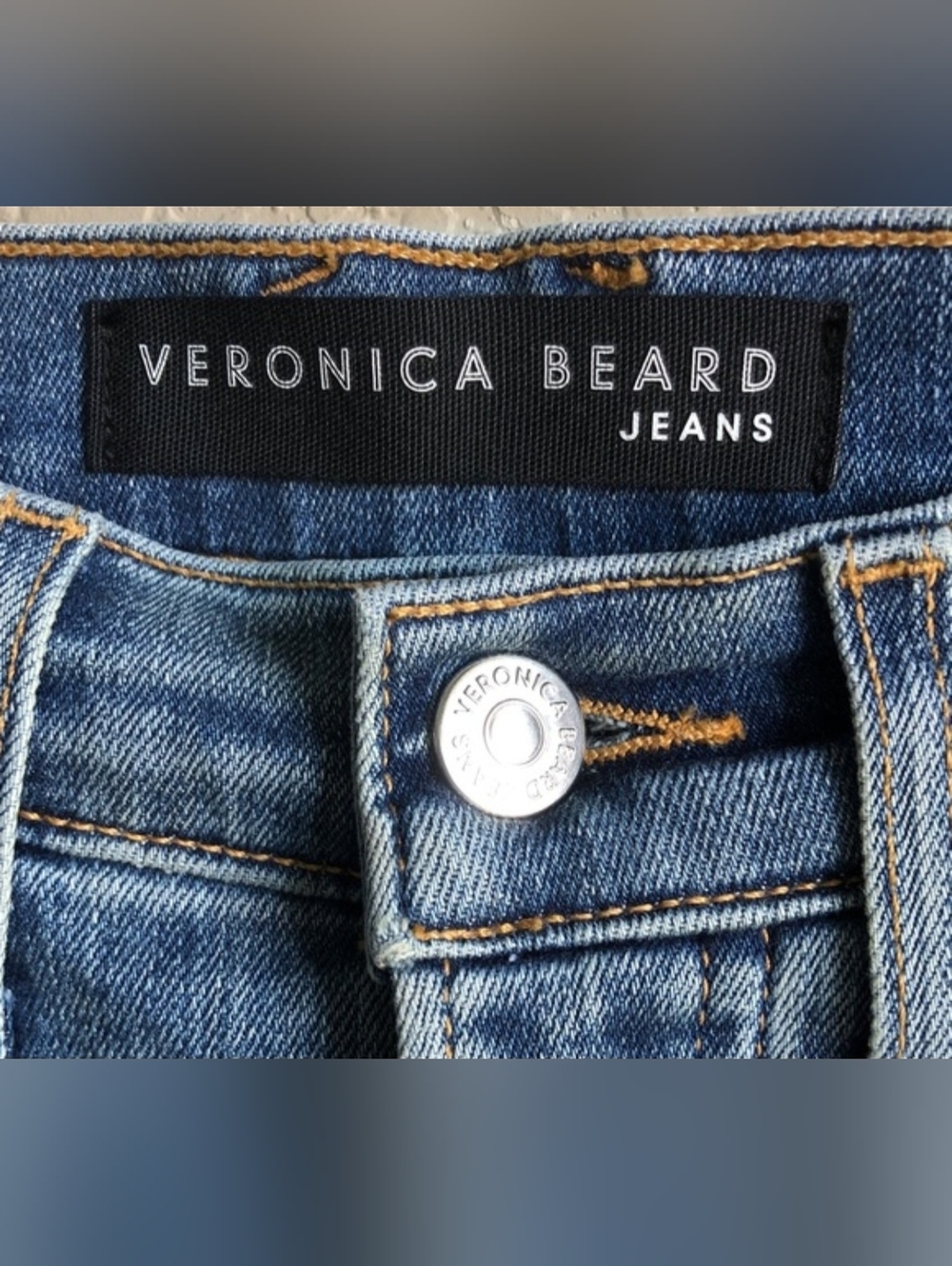 Veronica Beard Raleigh Jeans 25/0 High Rise Slim Straight Cuffed Waterfall Wash - Picture 5 of 14